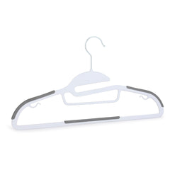 Set of 10 Easy-On Non-Slip Hangers, Heavy Duty Plastic with Strap Indents for All Garments