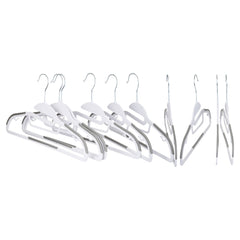 Set of 10 Easy-On Non-Slip Hangers, Heavy Duty Plastic with Strap Indents for All Garments
