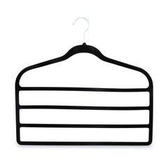 Elle Decor Set of 3 4-Tier Non-Slip Velvet Hangers, Black
