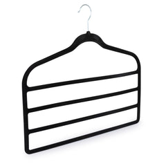 Elle Decor Set of 3 4-Tier Non-Slip Velvet Hangers, Black