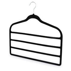 Elle Decor Set of 3 4-Tier Non-Slip Velvet Hangers, Black