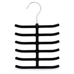 Elle Decor Set of 3 Non-Slip Velvet Tie Hangers, Black - Holds Up to 12 Ties Per Hanger