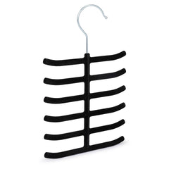 Elle Decor Set of 3 Non-Slip Velvet Tie Hangers, Black - Holds Up to 12 Ties Per Hanger