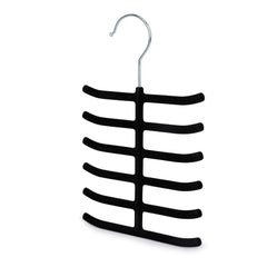 Elle Decor Set of 3 Non-Slip Velvet Tie Hangers, Black - Holds Up to 12 Ties Per Hanger