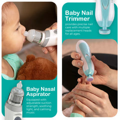 Nasal Aspirator & Electric Baby Nail Trimmer – Safe, Gentle, and Versatile Baby Grooming Set with Soothing Music