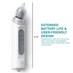 Electric Baby Nasal Aspirator Soothing Music & Light For Babies Infant Kids, Lightweight, Adjustable Suction & 3 Silicone Tips, USB-C Rechargeable