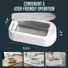 Portable Ultrasonic Jewelry Cleaner, Deep-Cleaning Machine for Eyeglasses, Watches, Dentures, Rings, Blades & More, Lightweight and Durable