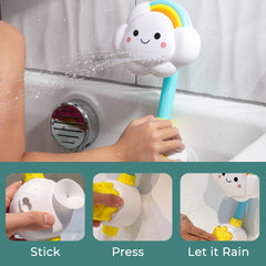 Baby Bath Toy Shower Head, Manual Bathtub Shower Sprayer for Toddlers, Interactive Cloud Design Baby Bath Toy