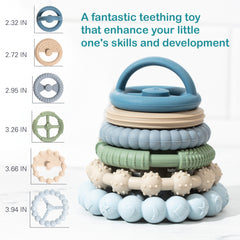 Silicone Baby Essentials Set – Stacking Toy, Feeding Bibs, Suction Bowls with Spoons & First-Stage Spoons – BPA-Free, Safe for Infants & Toddlers