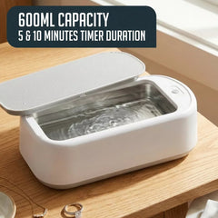 Portable Ultrasonic Jewelry Cleaner, Deep-Cleaning Machine for Eyeglasses, Watches, Dentures, Rings, Blades & More, Lightweight and Durable
