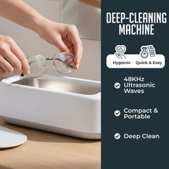 Portable Ultrasonic Jewelry Cleaner, Deep-Cleaning Machine for Eyeglasses, Watches, Dentures, Rings, Blades & More, Lightweight and Durable