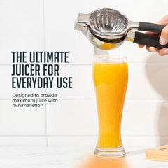 Stainless Steel Lemon Squeezer–Large Manual Citrus Juicer, Non-Slip Grip, Dishwasher Safe Design for Lemon, Lime, and Orange Juicing