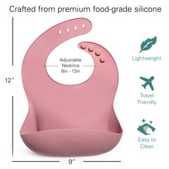 Sperric Silicone Baby Bibs Soft Durable, Easy-to-Clean Feeding Bibs for Babies and Toddlers