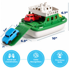 Boat Bath Toy Set for Toddlers, Carry Ship & 4 Mini Cars – Fun Water Toys for Bath, Pool, Beach Play, Safe & Non-Toxic Ferry Boat Toy