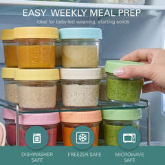 Baby Food Processor Steamer Blender with 12 Glass Baby Food Storage Jars,  BPA-Free, Leakproof, Durable, and Convenient