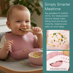 Sperric Silicone Baby Bibs Soft Durable, Easy-to-Clean Feeding Bibs for Babies and Toddlers