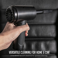 Handheld Air Duster & Mini Vacuum Cleaner Combo with 6 Attachments, Portable, Multi-Functional Cleaning Kit for Computers, Cars, and Electronics