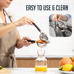 Stainless Steel Lemon Squeezer–Large Manual Citrus Juicer, Non-Slip Grip, Dishwasher Safe Design for Lemon, Lime, and Orange Juicing