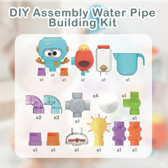 Build & Splash Bath Pipe Toys – Fun DIY Water Construction Set with Valves & Tubing, STEM Learning Sensory Wall Bath Toys for Toddlers & Kids