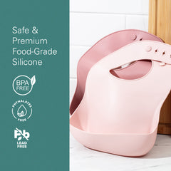 Sperric Silicone Baby Bibs Soft Durable, Easy-to-Clean Feeding Bibs for Babies and Toddlers