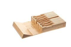 Bamboo Knife Block Drawer Organizer, Nonslip, Durable In Drawer Wooden Knife Storage, Space Saving Kitchen Knife Organizer, Holds up to 12 Knives