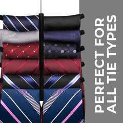 Elle Decor Set of 3 Non-Slip Velvet Tie Hangers, Black - Holds Up to 12 Ties Per Hanger
