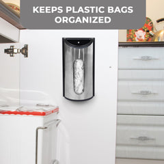 Stainless Steel Bag Saver for Plastic Grocery Bags - Wall or Cabinet Mount