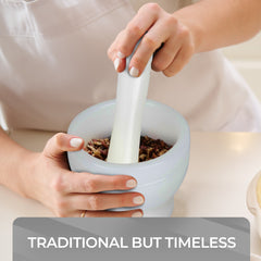 Classic Granite Mortar & Pestle Set – Durable Grinding Bowl for Fresh Spices, Herbs, and Seeds