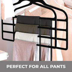 Elle Decor Set of 3 4-Tier Non-Slip Velvet Hangers, Black