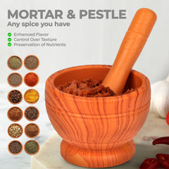 Classic Granite Mortar & Pestle Set – Durable Grinding Bowl for Fresh Spices, Herbs, and Seeds