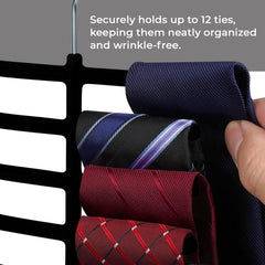 Elle Decor Set of 3 Non-Slip Velvet Tie Hangers, Black - Holds Up to 12 Ties Per Hanger