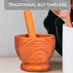 Classic Granite Mortar & Pestle Set – Durable Grinding Bowl for Fresh Spices, Herbs, and Seeds