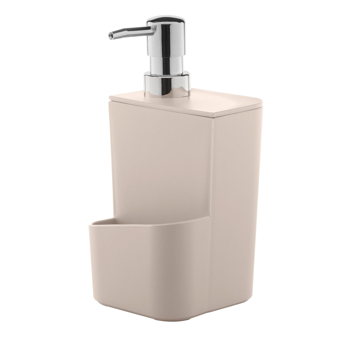 Dish Soap Dispenser with Sponge Holder, 21.9oz Soap Pump with Stainless Steel Valve, BPA Free Sink Organizer for Liquid Detergent and Sponge Storage