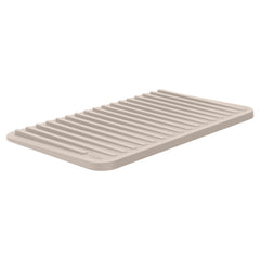 OU Dish Drying Mat for Kitchen Sink, 13.78" x 8.27" Nonslip Plastic Pad with Grooves for Glasses & Dishes, Heat Resistant Kitchen Counter Drying Mat