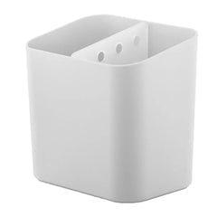 OU Utensil Holder with Removable Divider, Nonslip Cutlery Drainer, Scratch Resistant Finish with Built In Reservoir, Kitchen Sink Caddy - White