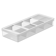 OU In-Drawer Silverware & Utensils Organizer, 5 Compartments Flatware Storage, Compact Cutlery Organizer Tray - 14.75" x 5.9" White