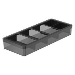 OU In-Drawer Silverware & Utensils Organizer, 5 Compartments Flatware Storage, Compact Cutlery Organizer Tray - 14.75" x 5.9" White