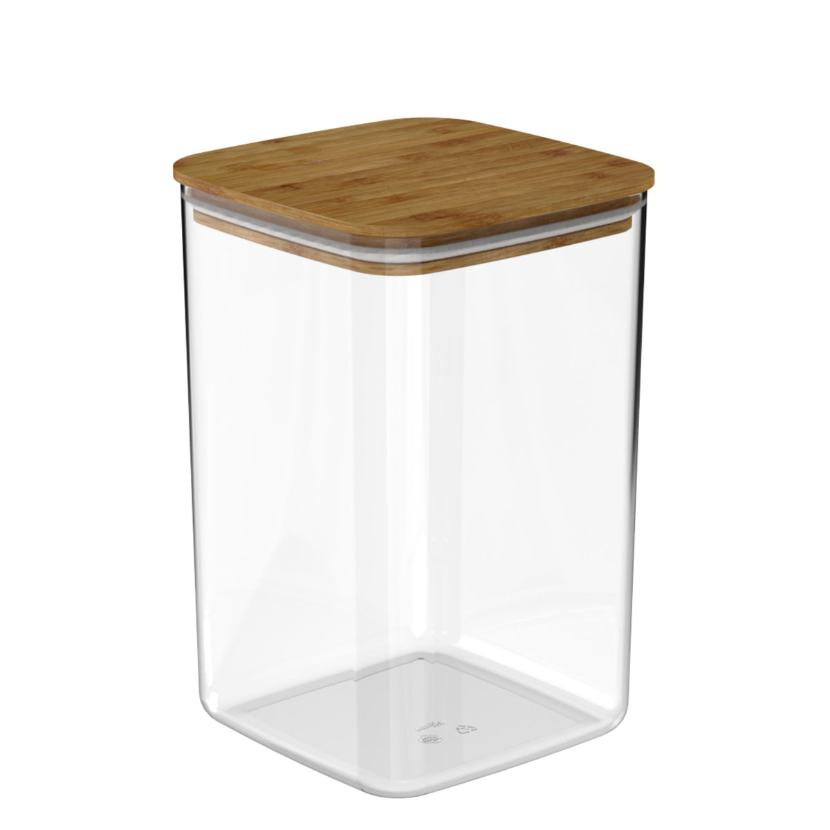OU Airtight Food Storage Container 3.7qt, Clear Plastic Food Storage Container with Leak Proof Bamboo Lid, Stackable Kitchen Pantry Organizer
