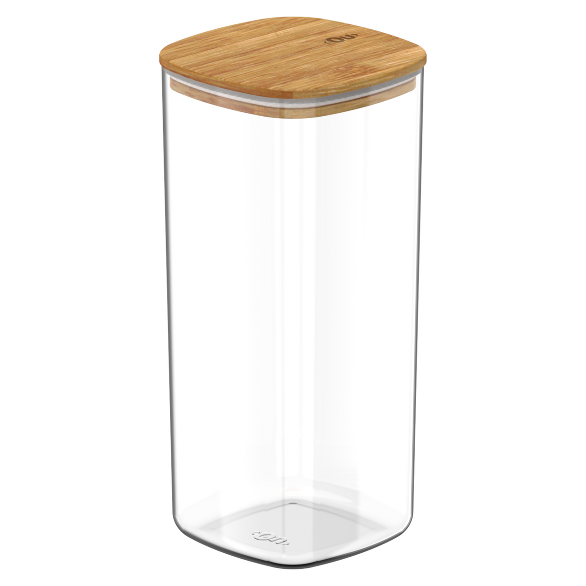 OU Airtight Food Storage Container 6.33cup, Clear Plastic Food Storage Container with Leak Proof Bamboo Lid, Stackable Kitchen Pantry Organizer