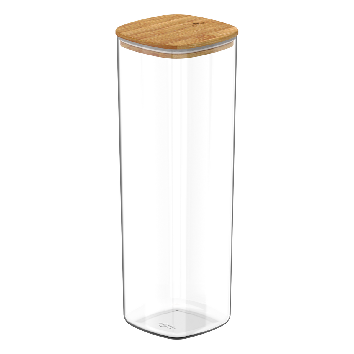 OU Airtight Food Storage Container 8.4cup, Clear Plastic Food Storage Container with Leak Proof Bamboo Lid, Stackable Kitchen Pantry Organizer