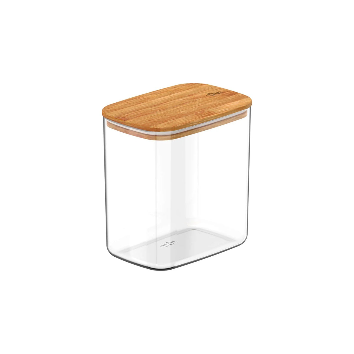OU Airtight Food Storage Container 6.3cup, Clear Plastic Food Storage Container with Leak Proof Bamboo Lid, Stackable Kitchen Pantry Organizer