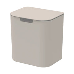 OU Wall-Mounted Bathroom Trash Can, 1.3 Gallon Self-Adhesive Hanging Trash Bin with with Lid & Removable Bag Ring, Space-saving Trash Can for Bathroom