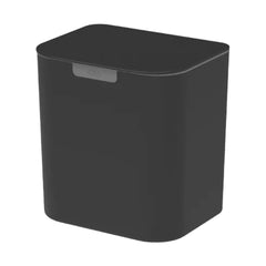 OU Wall-Mounted Bathroom Trash Can, 1.3 Gallon Self-Adhesive Hanging Trash Bin with with Lid & Removable Bag Ring, Space-saving Trash Can for Bathroom