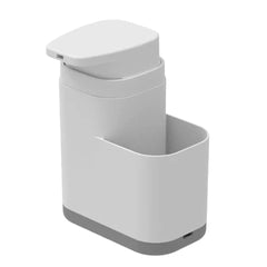OU Liquid Soap Dispenser, 19 oz Refillable Plastic Dish Soap Dispenser with Sponge Holder & Removable Drip Tray, Space Saving Kitchen Sink Organizer