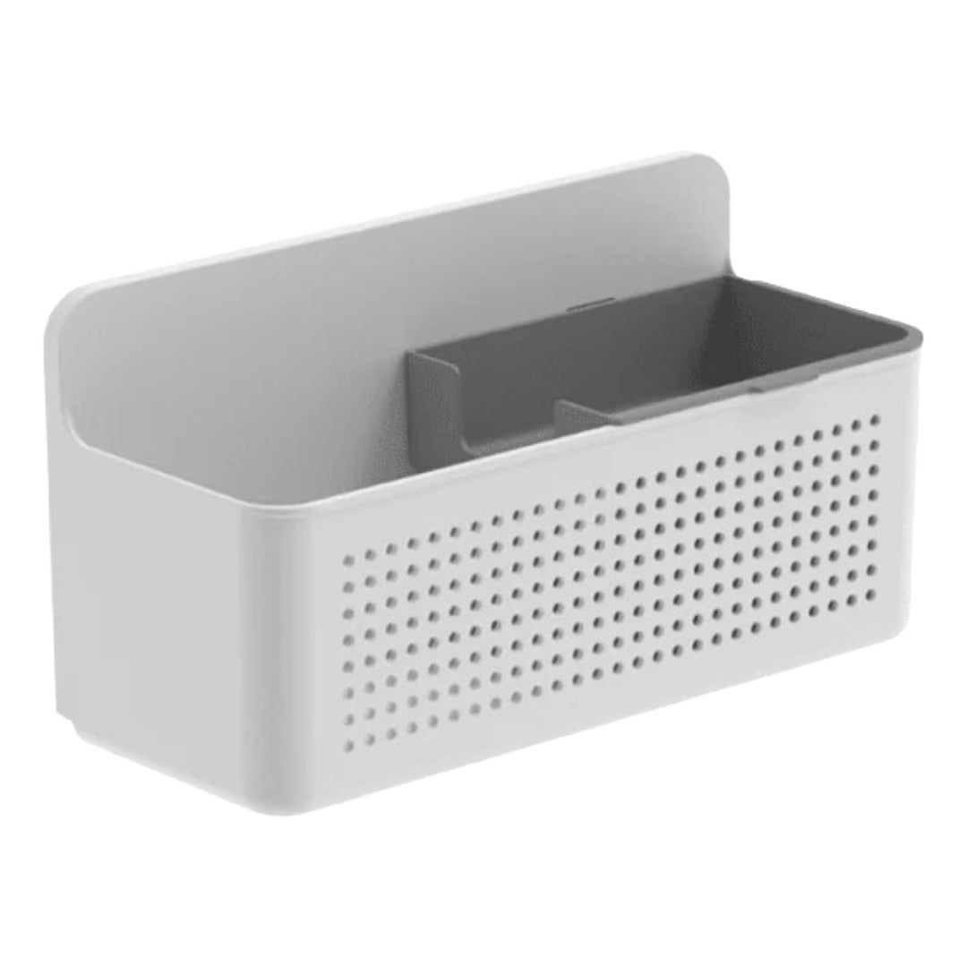 OU Hanging Sink Organizer, Self-Adhesive Caddy with Removable Sponge Tray, Space Saving Wall Mounted Kitchen Storage Organizer