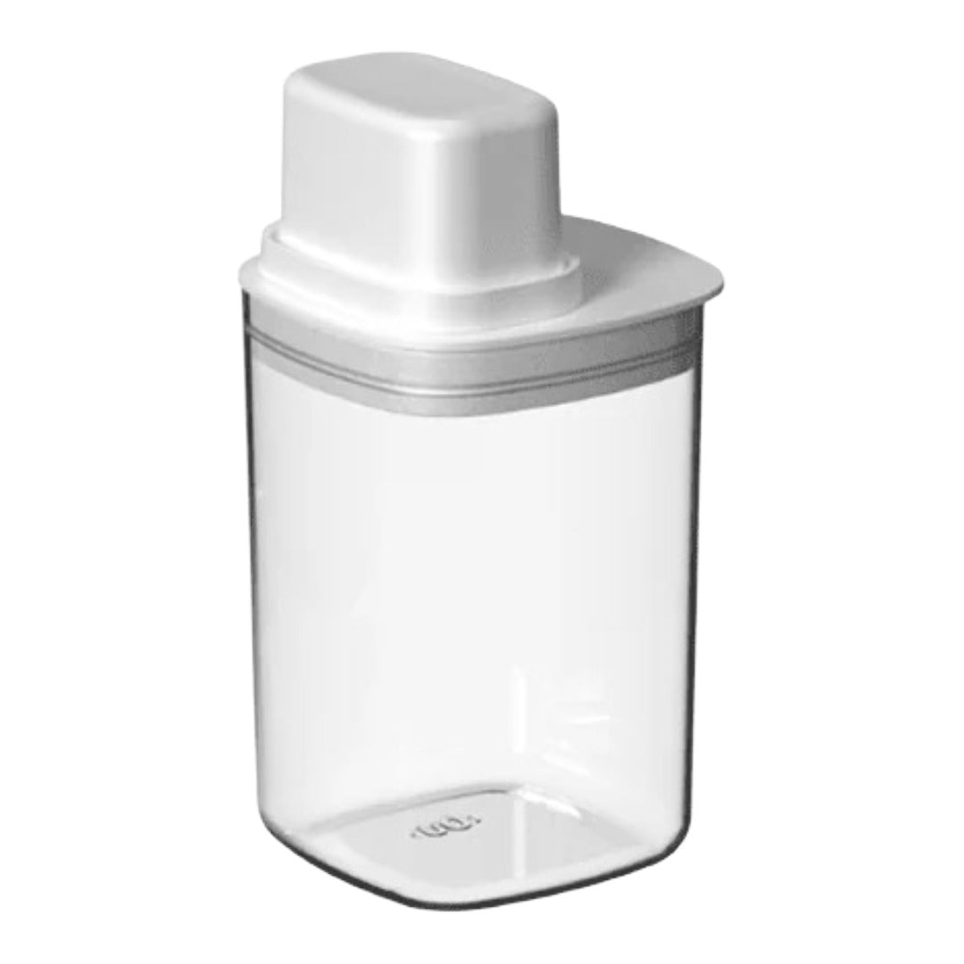 OU Airtight Food Storage Container, 4 Cup Leak Proof Food Storage Container with Measuring Cup, Clear Pantry Organizer for Sugar, Coffee & Dry Food