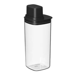OU Airtight Food Storage Container, 6 cup Clear Plastic Food Storage Container with Measuring Cup Lid for Dry Goods, Space Saving Kitchen Organizer