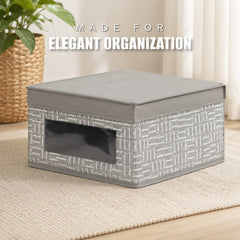 Storage Box with Lid & Window, 11.75" x 6.5" Cube Storage Box Organizer for Closet & Office Supplies, Space-saving Fabric Storage Organizer Bin