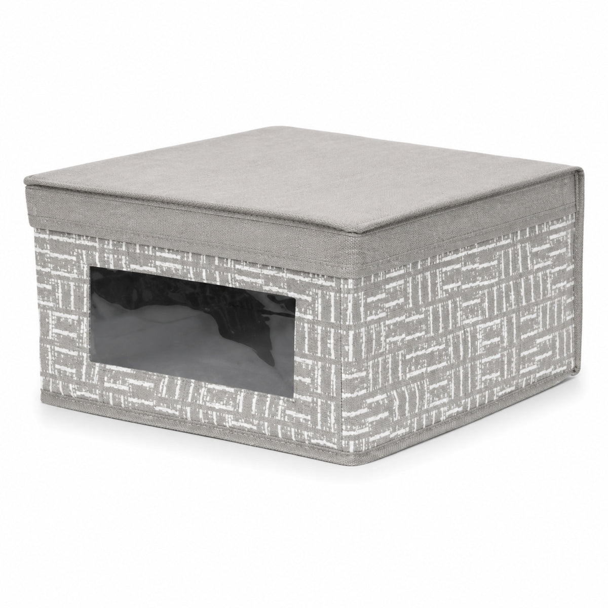 Storage Box with Lid & Window, 11.75" x 6.5" Cube Storage Box Organizer for Closet & Office Supplies, Space-saving Fabric Storage Organizer Bin