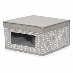 Storage Box with Lid & Window, 11.75" x 6.5" Cube Storage Box Organizer for Closet & Office Supplies, Space-saving Fabric Storage Organizer Bin